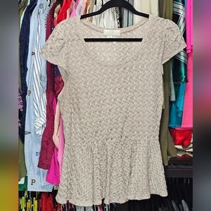 Forever 21 Tan Peplum Top